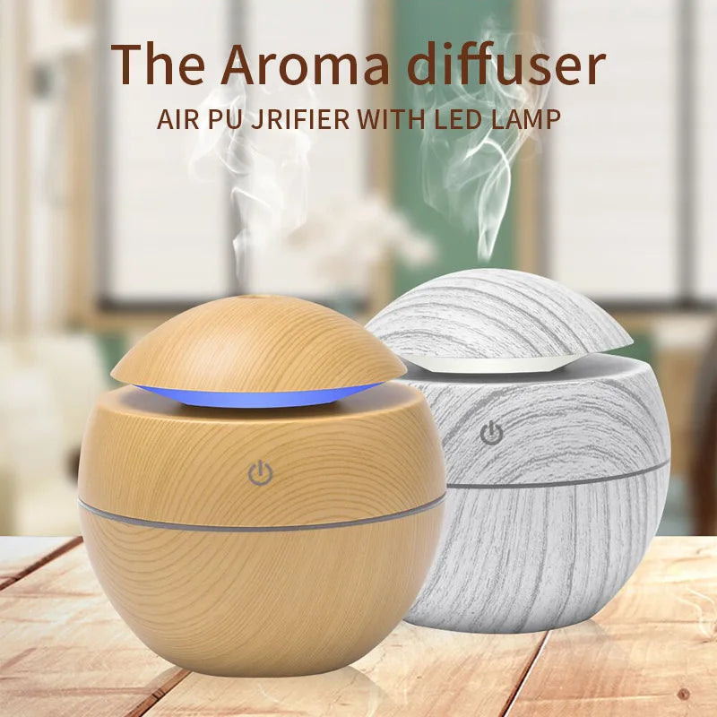 Essentials Wooden Grain Humidifier Light Diffuser