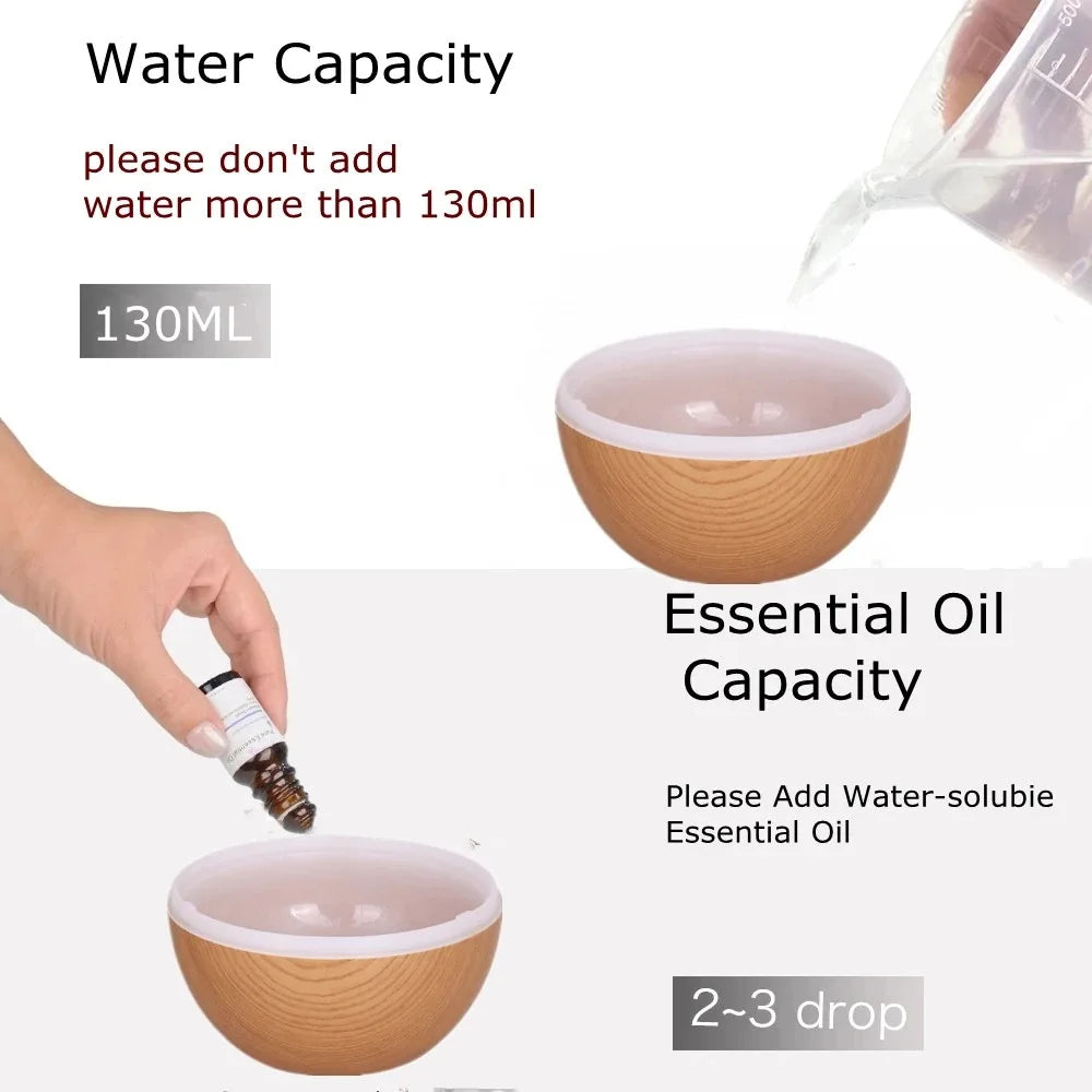 Essentials Wooden Grain Humidifier Light Diffuser
